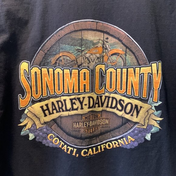 Harley Davidson Motorcycles Sonoma County Cotati California Graphic Tee Size XL - Picture 8 of 8